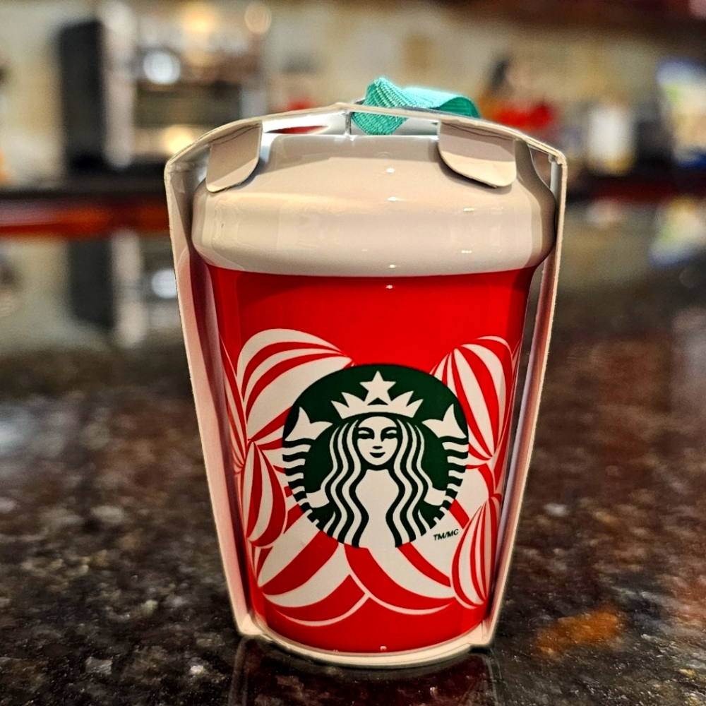 Starbucks 2024 Ceramic Holiday Cup Christmas Ornament - NWT